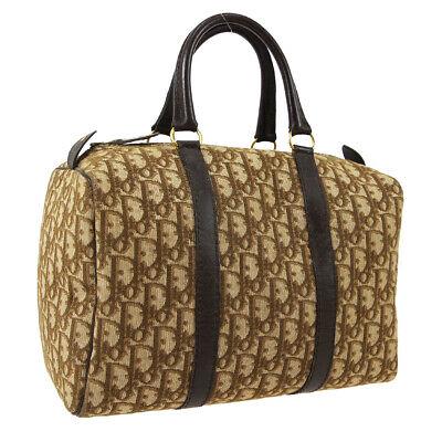 Authentic CHRISTIAN DIOR Boston Hand Bag: Brand: CHRISTIAN DIOR Model: Boston Hand Bag Country of Origin: France Material: Canvas Color: Brown Size (Inch): W 11.8 x H 7.5 x D 5.9 " Handle Drop. 4.7 " Size (CM): W 30.0 x H 19.0 x D 15.0 cm Han