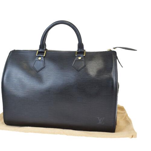 Authentic LOUIS VUITTON Speedy 30 Hand Bag Epi Leather: Brand: Louis Vuitton Material: Epi Leather Size: Medium Country/Region of Manufacture: France Color: Black Bag Width: 11.8 Department: Women Bag Height: 8.7 Style: Hand bag Bag Depth: 6.3 All Bidhaus