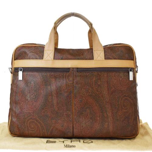 Authentic Etro Paisley Pattern PVC Leather Briefcase: Brand: Etro Closure: Zipper Material: PVC Leather Occasion: Business Style: Briefcase Country/Region of Manufacture: Italy Color: Bordeaux Personalized: No Department: Women Year Manufactured: 2020-20