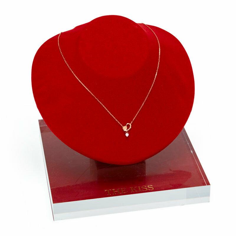 Authentic sanrio necklace Hello Kitty xTHE KISS: Condition: New chain length is 40cm charm size is 1013mm Materials : 925 silver (pink gold coating) diamond cubic zirconia What you see in the pictures is all you receive. Pictures have all the access