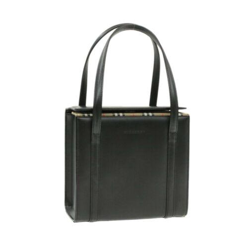 Authentic BURBERRY Nova Check Hand Bag Black Leather: Brand: BURBERRY Style: Hand Bag Color: Beige Size: W31 x H15 x D15cm(Approx) Material: Nylon UPC: Does not apply EAN: Does not apply All Bidhaus items come with a 100% money-back authenticity guarante