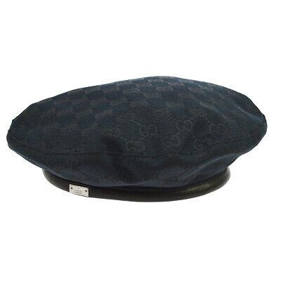Authentic GUCCI Hat: Brand: GUCCI Model: Hat Country of Origin: Italy Material: 68% Polyester 30% Cotton 2% Resin Color: Black Size (Inch): # S : W 6.7 x H 3.1 "Inner periphery : 24.4 " Size (CM): # S : W 17.0 x H 8.0 cmI