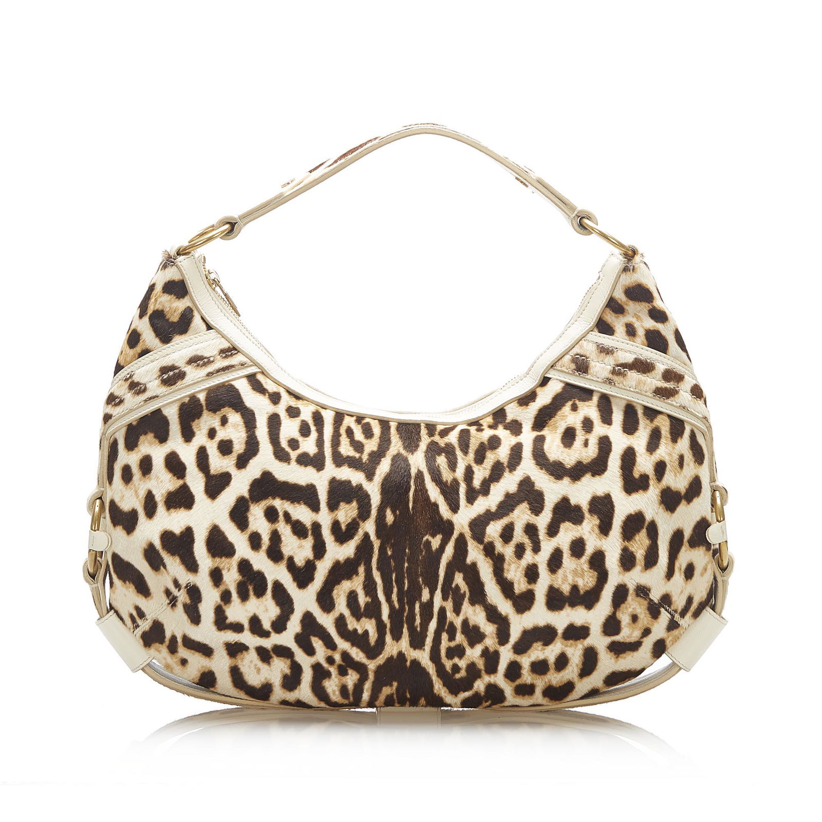 Authentic YSL Pony Hair Shoulder Bag: This shoulder bag features a leopard print pony hair body with leather trim a flat leather strap and a top zip closure. Brand: YSL Model: Pony Hair Shoulder Bag Origin: France Category: Bags Color: Br