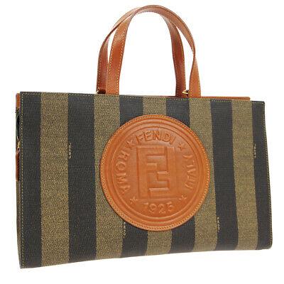 Authentic FENDI 2Way Bag Hand: Brand: FENDI Model: 2Way Bag Hand Country of Origin: Italy Material: Canvas Color: Brown Black Size (Inch): W 11.8 x H 7.5 x D 4.3 " Handle Drop. 4.3 " Strap Drop. 21.3 " Size (CM): W 30.0 x H 19.0 x 