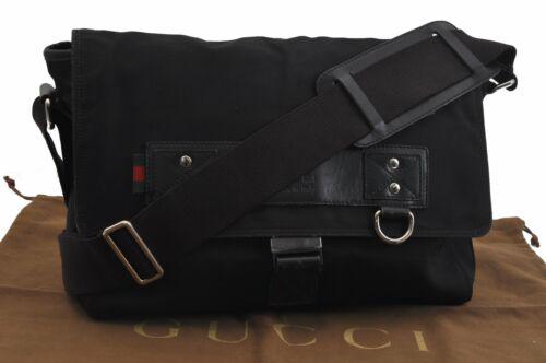 Authentic GUCCI Web Sherry Line Shoulder Cross Body Bag: Brand: GUCCI Bag Height: 9.4inches (24cm) Material: Nylon Bag Depth: 3.1inches (8cm) Style: Shoulder Bag MPN: Does not apply Color: Black Serial Number: 246067520981 Department: Women Bag Length: 13.4