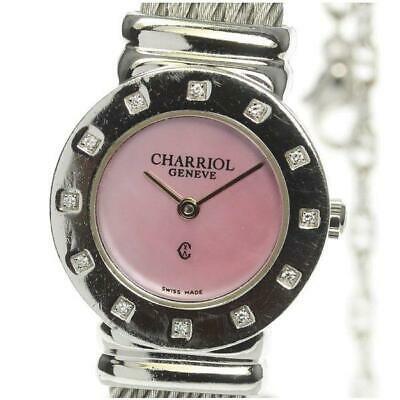 Authentic PHILIPPE CHARRIOL Saint-Tropez 12P Ladies: Product information Applicable to: Ladies Material: SV925 stainless steel Dial color: Pink shell Accessories: None (body only) Case size (w): about 24mm Belt size: about 16cm Belt size is the size of