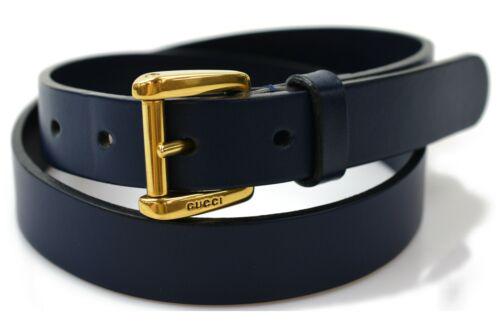 Authentic Gucci Belt Navy Leather Goldtone Buckle: Condition: \nPre-owned: An item that has been used or worn previously. See the sellerâ€™s listing for full details and description of any imperfections.\nSee all condition definitions- opens in a