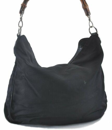 Authentic GUCCI Bamboo Hand Bag Nylon Leather Black: Brand: GUCCI Style: Hand Bag Country/Region of Manufacture: Italy Type: Hand Bag Serial Number: 00115772615 Department: Women Bag Length: 15inches (38cm) Material: Nylon Bag Height: 12.8inches (32.5cm