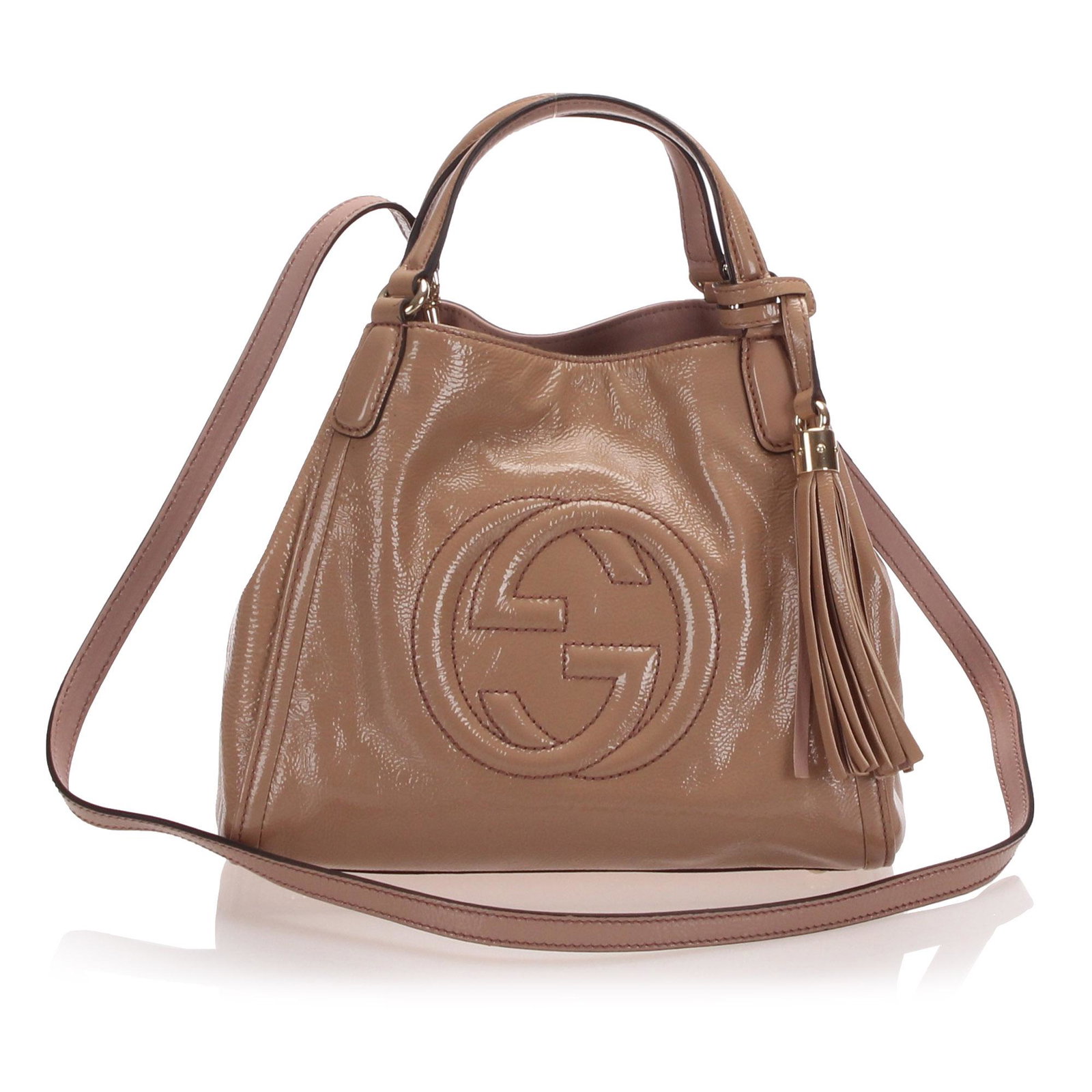 Authentic Gucci Soho Leather Satchel: The Soho satchel features a leather body a flat leather handles a detachable leather strap an open top with a lobster claw closure and an interior zip and slip pockets. Brand: Gucci Model: Soho Leathe