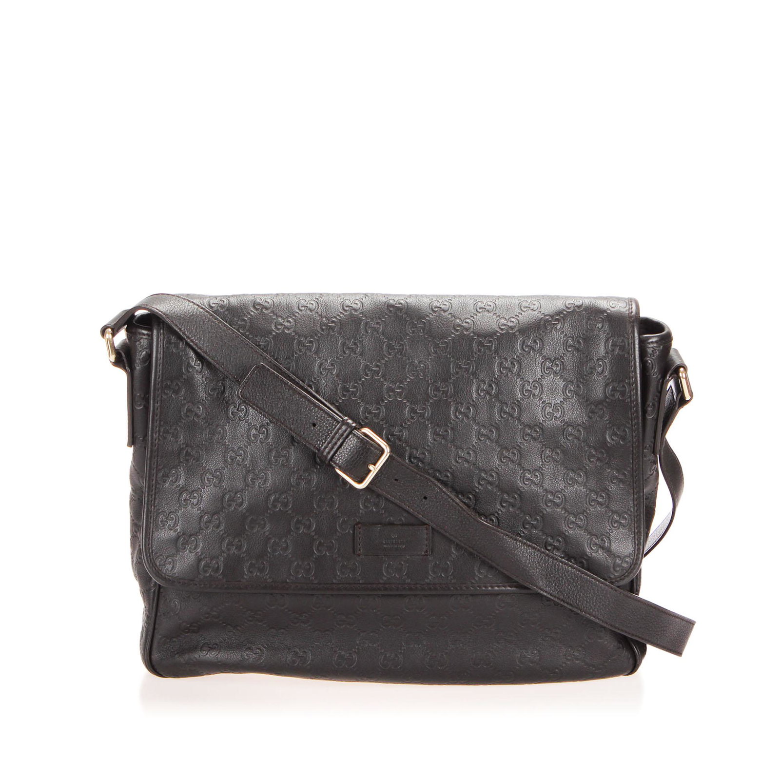 Authentic Guccissima Leather Messenger Bag: This messenger bag features a leather body a flat leather strap a top flap with magnetic snap button closure and interior zip and slip pocket. Brand: Gucci Model: Guccissima Leather Messenger Bag Orig