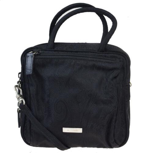 Authentic Etro 2Way Paisley Nylon Leather Handbag: Brand: Etro Closure: Zipper Material: Nylon Leather Country/Region of Manufacture: Italy Style: Handbag Personalized: No Color: Black Year Manufactured: Pre-1920 Department: Women UPC: N/A All Bidhaus