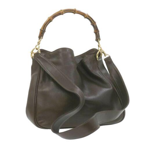 Authentic GUCCI Bamboo 2Way Hand Shoulder Bag Brown: Brand: GUCCI Size: W30 x H25 x D10cm / Shoulder Drop 14-48cm(Approx) Color: Brown Country/Region of Manufacture: Italy Material: Leather Type: unknown Style: Shoulder Bag Department: Woman UPC: Does n