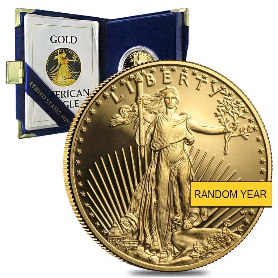 1/2 oz Proof Gold American Eagle w/Box & COA (Random: You are bidding on the total lot which includes 1 of the following item: 1/2 oz Proof Gold American Eagle w/Box & COA (Random Year) Dealer's Pick: the years/boxes may all be the same or vary. This 1/2
