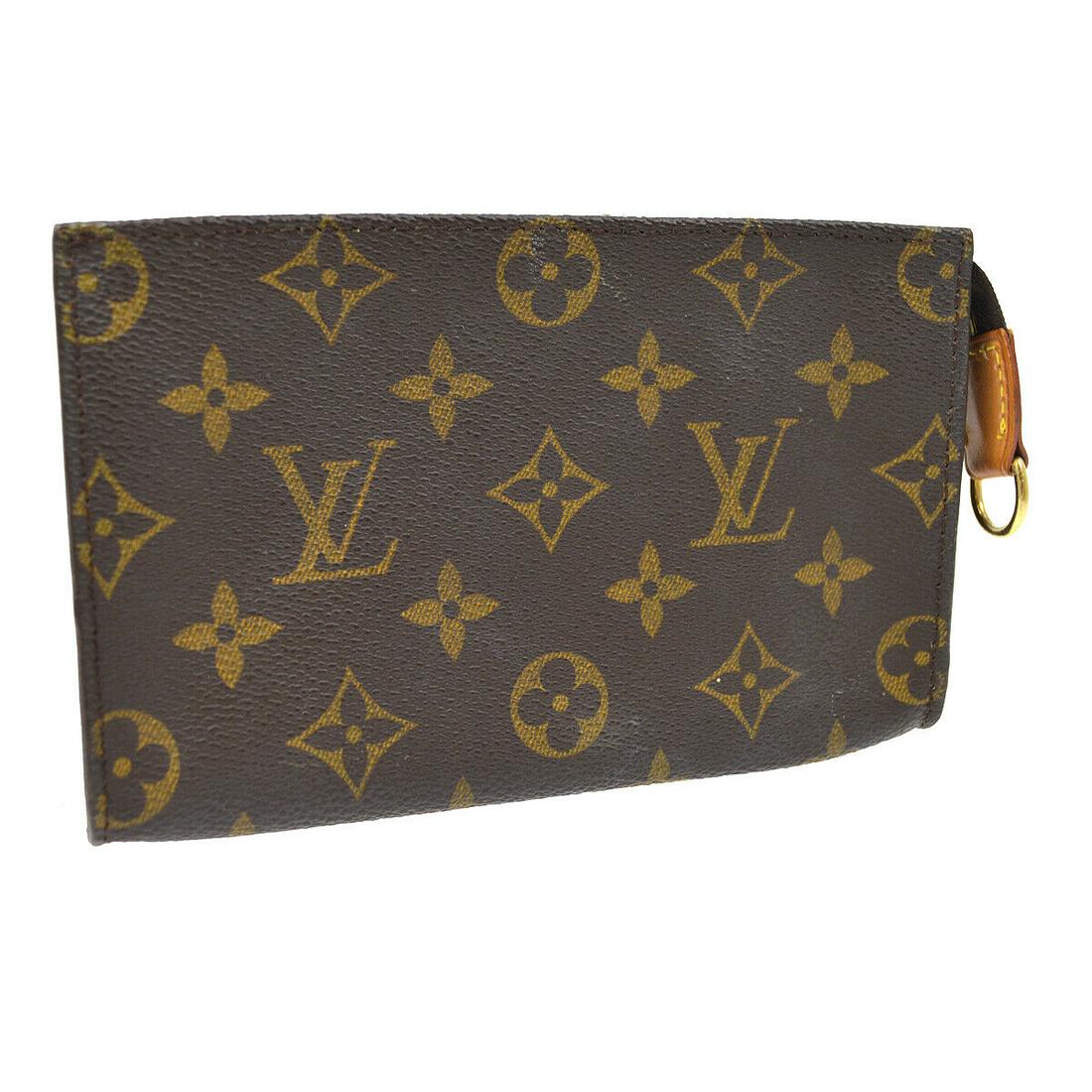 Authentic LOUIS VUITTON Pouch: Brand: LOUIS VUITTON Model: Pouch Country of Origin: France Material: PVC Color: Brown Size (Inch): W 6.7 Ã—H 4.1 Ã—D 0.8 " Size (CM): W 17.0 Ã— H 10.5 Ã—D 2.0 cm All Bidhaus items come wi
