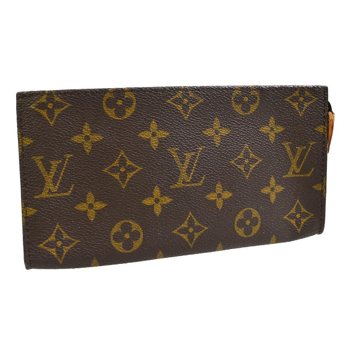 Authentic LOUIS VUITTON Pouch: Brand: LOUIS VUITTON Model: Pouch Country of Origin: France Material: PVC Color: Brown Size (Inch): W 7.5 x H 4.1 x D 0.8 " Size (CM): W 19.0 x H 10.5 x D 2.0 cm All Bidhaus items come with a 100 % mo