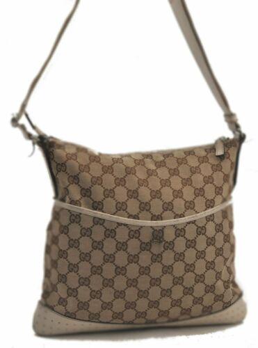Authentic GUCCI Shoulder Cross Body Bag GG Canvas: Brand: GUCCI Style: Shoulder Bag Country/Region of Manufacture: Italy Type: Shoulder Bag Serial Number: 145857506631 Department: Women Bag Length: 12.2inches (31cm) Material: Canvas Bag Height: 11.2in