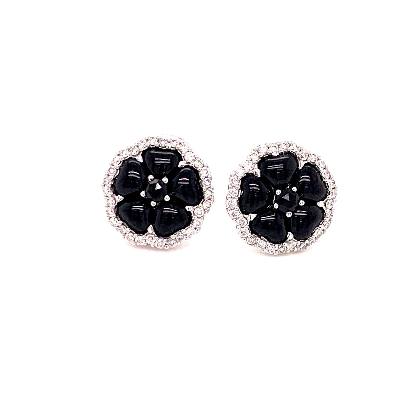 Crivelli Earrings: Jewelry Type : Earrings Jewelry Style : Stud Metal Type : 18KW Earring Backing : Friction Back Brand : Crivelli Center Stone : Stone Type : Onyx Center Stone : Stone Weight : 0.73 Center Stone : Quant