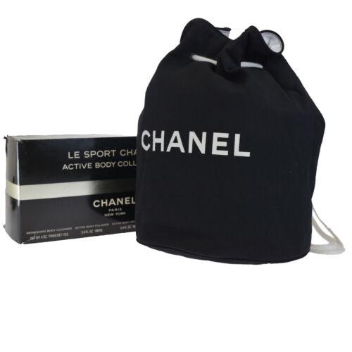 Authentic CHANEL Logos Drawstring Shoulder Bag Canvas: Brand: CHANEL Size: Large Material: Canvas Leather Bag Height: 15.7 Style: Shoulder Bag Bag Depth: 10.2 Color: Black Bag Length: 11.0 Department: Women Strap Drop: 11.8 All Bidhaus items come with a 1