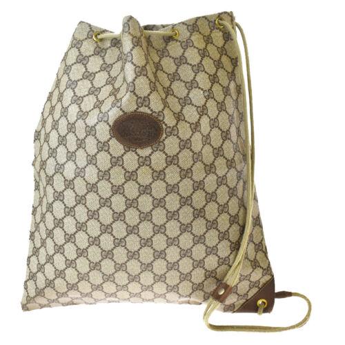 Authentic GUCCI GG Pattern Drawstring Shoulder Bag PVC: Size: Medium Closure: Drawstring Department: Women Brand: Gucci Style: Shoulder Bag Bag Depth: 0.4 Bag Height: 15.0 Bag Width: 13.0 Product Line: GG pattern Strap Drop: 8.3 Material: Leather PVC Linin