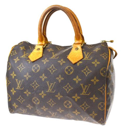Authentic LOUIS VUITTON Speedy 25 Hand Bag Monogram: Brand: Louis Vuitton Model: Speedy 25 Size: Medium Country/Region of Manufacture: France Color: Brown Year Manufactured: 1997 Department: Women MPN: M41528 Style: Hand bag Hardware Material: Gold-Plat