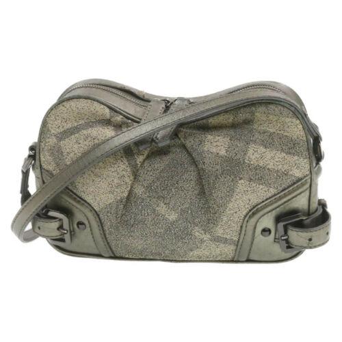 Authentic BURBERRY Shoulder Bag Gray Nylon Leather: Brand: BURBERRY Style: Shoulder Bag Color: Blue Size: W34 x H22 x D13cm / Shoulder Drop 16-20cm(Approx) Material: Nylon UPC: Does not apply EAN: Does not apply All Bidhaus items come with a 100% money