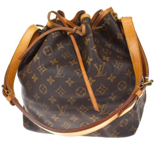 Authentic LOUIS VUITTON Noe PM Shoulder Bag Monogram: Brand: Louis Vuitton Bag Height: 10.6 Material: Monogram Leather Bag Depth: 7.1 Style: Shoulder Bag Bag Length: 9.4 Color: Brown Strap Drop: 9.4 - 13.4 Department: Women Country of Manufacture: France
