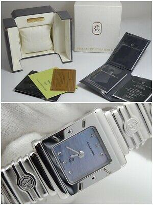 Authentic PHILIPPE CHARRIOL 98.0104 Columbus Ladies: Product name Philippe Chariol Columbus Ladies Sterling Silver 98.0104 Shell Dial Characteristic Stamp serial number country of origin: . Made in Switzerland Material SV925 SS (buckle) sapphire crystal