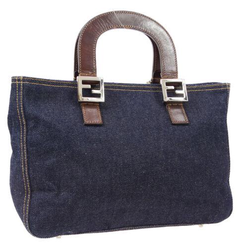 Authentic FENDI Logos Hand Tote Bag Purse Indigo Blue: Size: Medium Color: Indigo Accents: Logo MPN: Does Not Apply Model: Tote Closure: Magnet Country/Region of Manufacture: Italy Occasion: Casual Department: Women Brand: Fendi Style: Hand Bag Bag Depth: