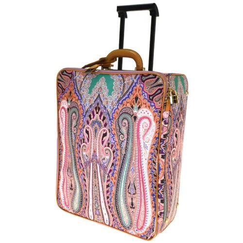 Authentic ETRO Logo Carry Travel Bag Paisley PVC: Brand: ETRO Bag Width: 11.8 Material: PVCLeather Bag Height: 19.7 Style: Travel bag Bag Depth: 6.7 Color: Purple Country/Region of Manufacture: Italy Department: Women Handle Style: Top Handle Size: E