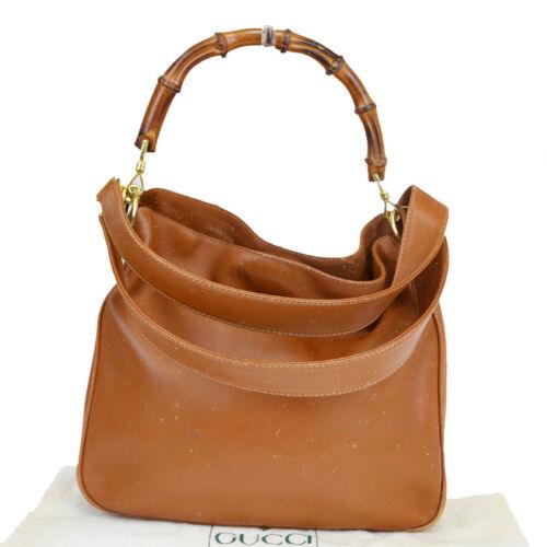 Authentic Gucci Bamboo 2WAY Leather Shoulder Bag Brown: Brand: Gucci Closure: Magnet Material: Leather Occasion: Business Style: Shoulder bag Country/Region of Manufacture: Italy Color: Brown Personalize: No Department: Women Year Manufactured: 2020-2029 P