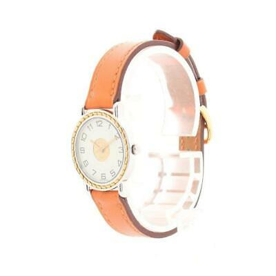 Authentic HERMES Serie Watch SE4.220 Quartz Silver Gold: Brand: HERMES Product Name: HERMES Serie Watch Watch Ladies quartz SS GP Leather Silver Gold Orange White Dial G stamp second hand Assessment result: B Model: SE4.220 Size: Case size: W2.4 x H2.4 x D0