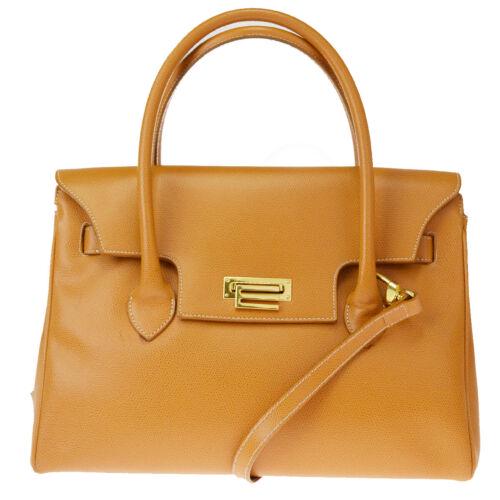 Authentic ETRO 2Way Shoulder Hand Bag Leather Ocher: Brand: ETRO Country/Region of Manufacture: Italy Size: Medium Bag Width: 12.6 Color: Ocher Bag Height: 9.1 Department: Women Bag Depth: 5.9 Style: Shoulder Hand Bag Handle Drop: 3.9 Material: Leather