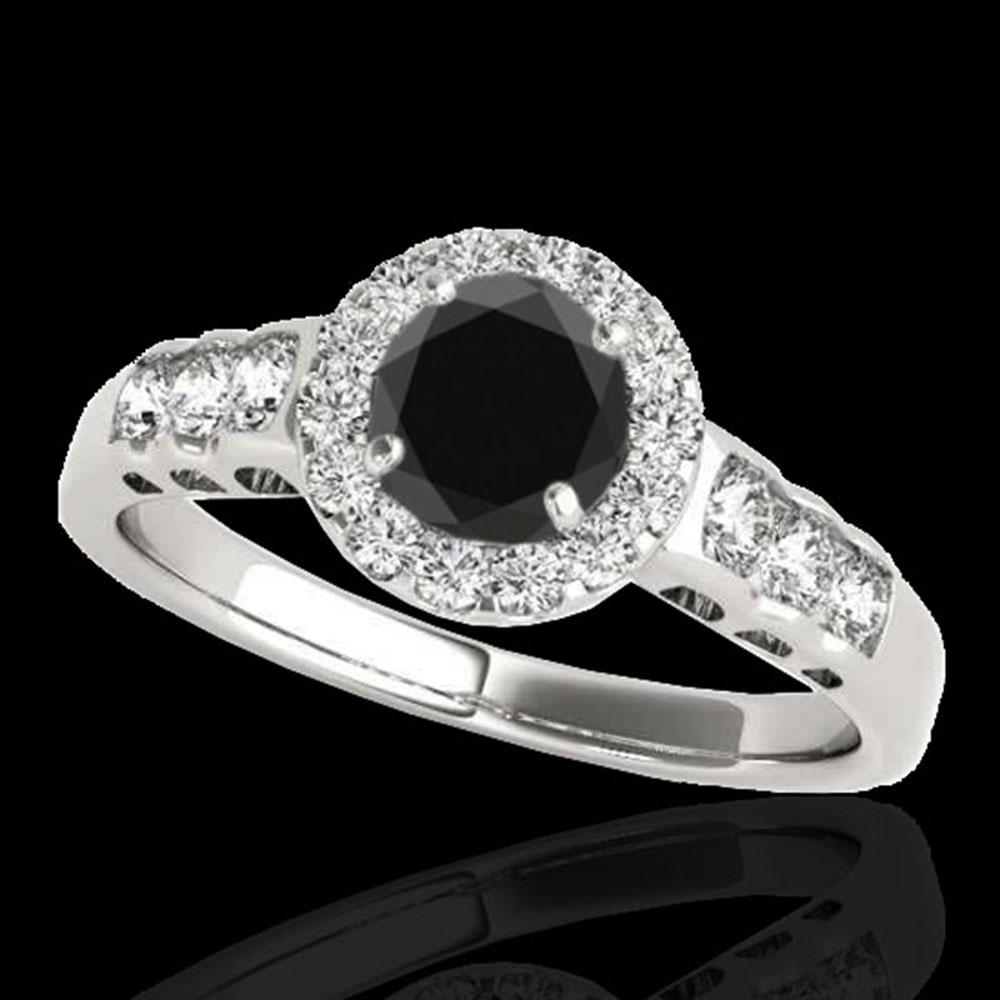 1.55 ctw Certified VS Black Diamond Solitaire Halo Ring: 1.55 ctw Certified VS Black Diamond Solitaire Halo Ring 10k White Gold Designer Brand Luxury Jewelrymade in the USA Suggested Retail Price: $4500 . Item: Diamond Wedding Ring Total Gem weight: 1.55 ca