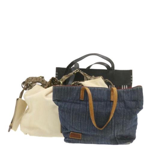 Authentic BURBERRY Blue Label Nova Check Hand Bag 3Set: Brand: BURBERRY Style: Hand Bag Color: White / Black / Blue Size: W24 x H22 x D12cm(Approx)W34 x H30 x D12cm(Approx) Material: Canvas UPC: Does not apply EAN: Does not apply All Bidhaus items come wit