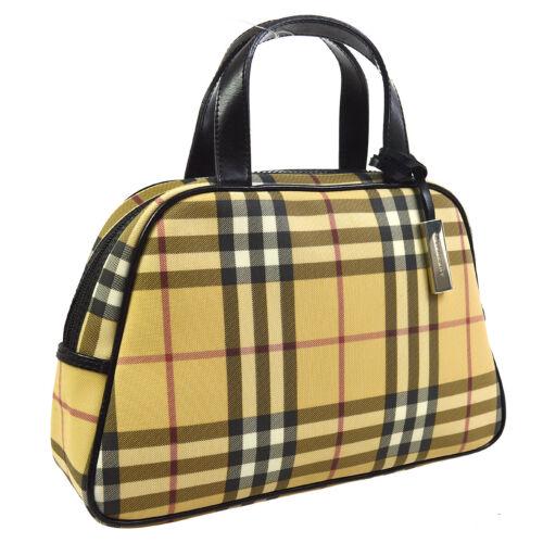 Authentic BURBERRY Burberry Check Hand Bag Purse Beige: Size: Small MPN: Does Not Apply Country/Region of Manufacture: Italy Closure: Zipper Style: Hand Bag Brand: BURBERRY Bag Height: 7.1 Bag Depth: 3.1 Material: PVC Patent Leather Bag Width: 11.0 Pattern