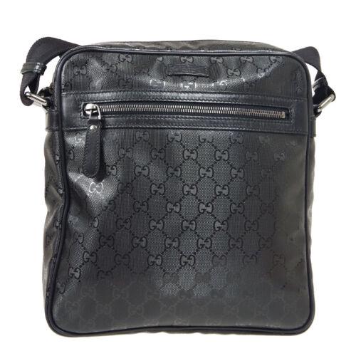 Authentic GUCCI GG Cross Body Shoulder Bag 201448: Size: Medium Features: Adjustable Strap Cross-Body Strap Pockets Accents: Logo Color: Black Model: Shoulder Bag MPN: Does Not Apply Country/Region of Manufacture: Italy Closure: Zipper Department: Wom