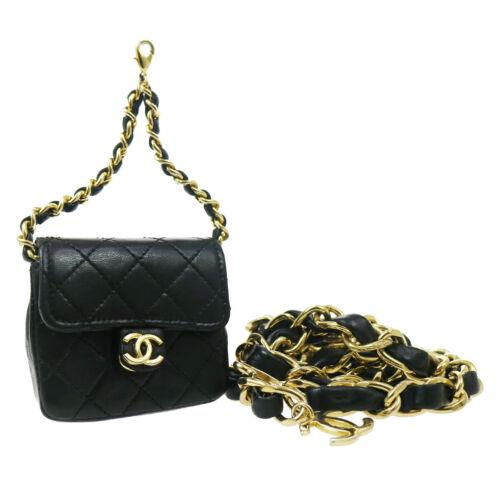 Authentic CHANEL Classic Flap Micro Bum Belt Bag Purse: Size: Mini Features: Detachable Belt Charm Chain Strap Outer Pockets Accents: Quilted Color: Black Model: Bum Bag MPN: Does Not Apply Country/Region of Manufacture: France Closure: Pushlock Flap Style