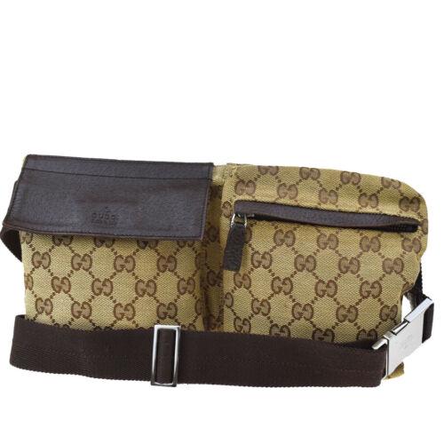 Authentic GUCCI GG Pattern Bum Bag Belt Canvas Leather: Condition: \nPre-owned: An item that has been used or worn previously. See the sellerâ€™s listing for full details and description of any imperfections.\nSee all condition definitions- opens in a