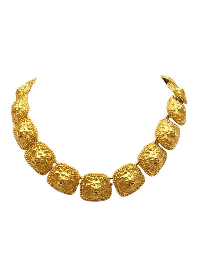 Authentic Anne Klein Signature Lion Profile Station: Brand: Anne Klein Style: Lion Profile Station Eternity Necklace Hallmark:: Yes Fastening: Bar and Ring Category: Necklace Materials: Gold-plated Size: Other Remarks: All Bidhaus items come with a 100%