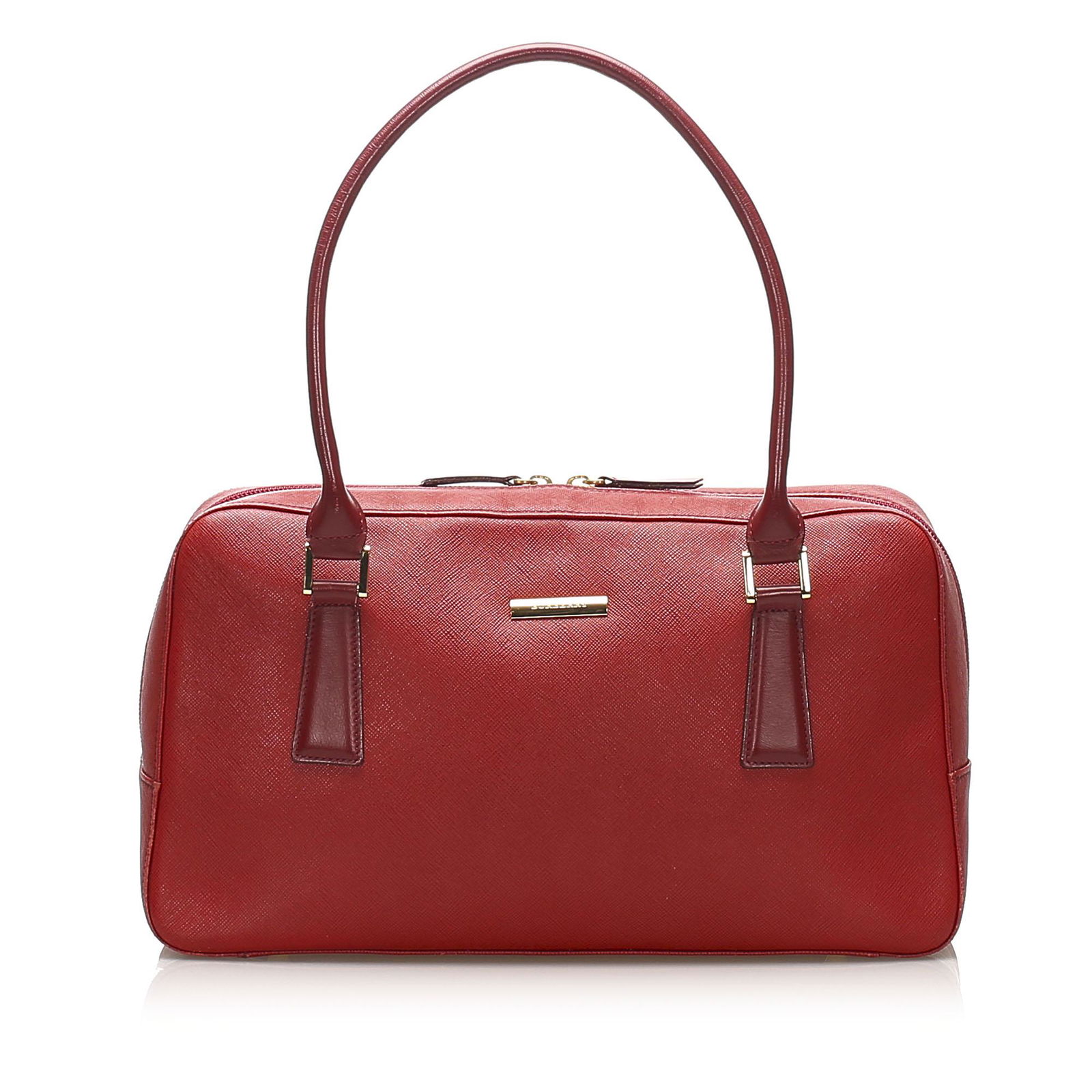 Authentic Burberry Leather Handbag: This handbag features a leather body rolled leather handles and a top zip closure. Brand: Burberry Model: Leather Handbag Origin: United Kingdom Category: Bags Color: Red Style: Others Material: Leath