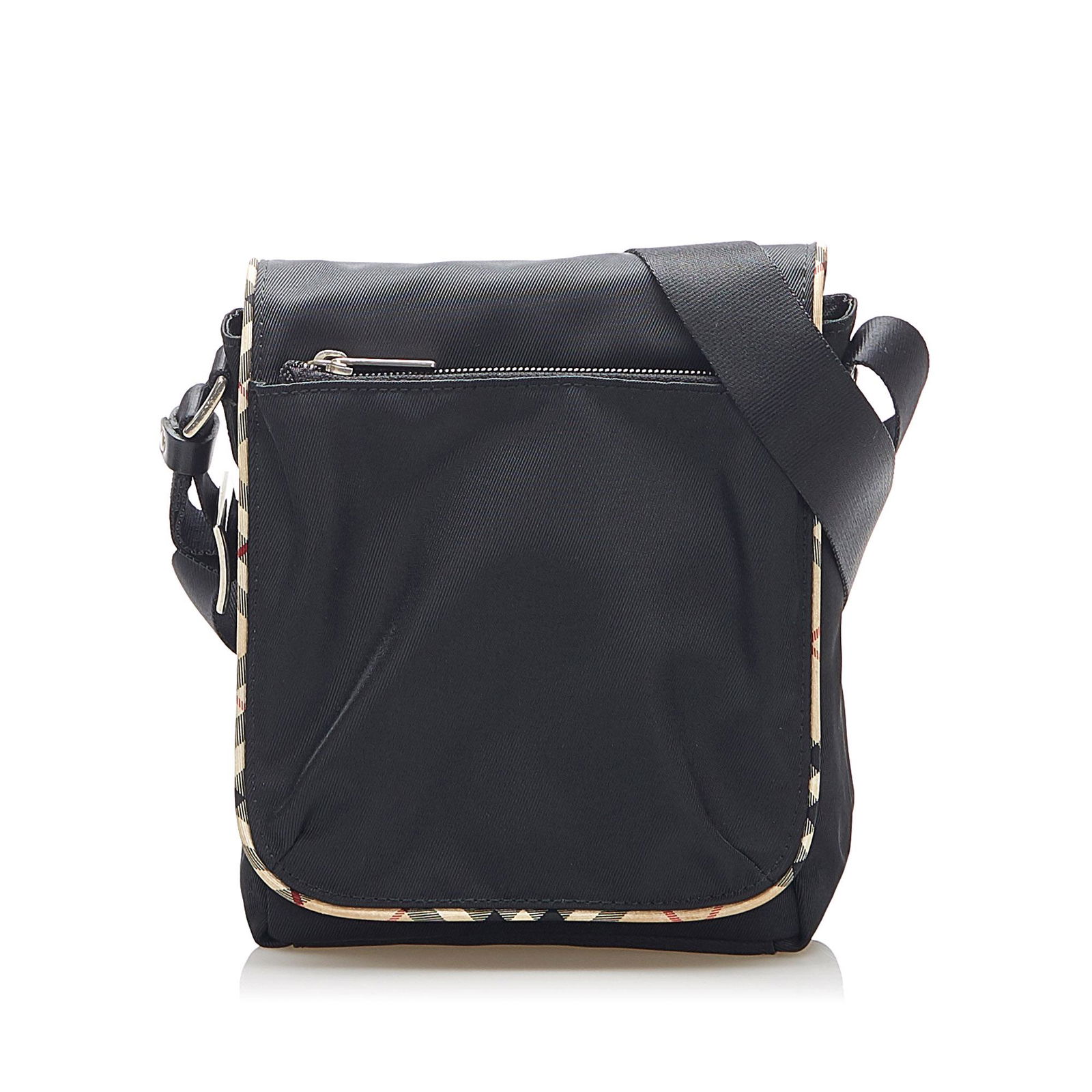 Authentic Burberry Nova Check Canvas Crossbody Bag: This crossbody bag features a canvas crossbody an exterior front zip pocket a flat strap and a front flap with metal closure. Brand: Burberry Model: Nova Check Canvas Crossbody Bag Origin: United King