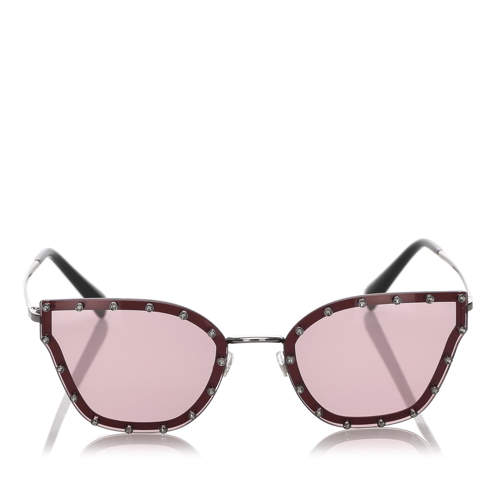 Authentic Valentino Crystal Embelished Square: These sunglasses feature an acetate body with tinted lenses. Brand: Valentino Model: Crystal Embelished Square Sunglasses Origin: Italy Category: Accessories Color: Red Style: Others Material: Plastic