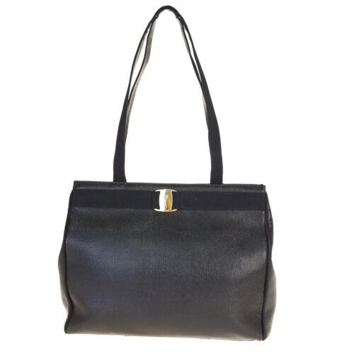 Authentic Salvatore Ferragamo Vara Leather Shoulder Bag: Brand: Salvatore Ferragamo Closure: Magnet Material: Leather Country/Region of Manufacture: Italy Style: Shoulder bag Personalized: No Color: Black Year Manufactured: Pre-1920 Department: Women UPC: N