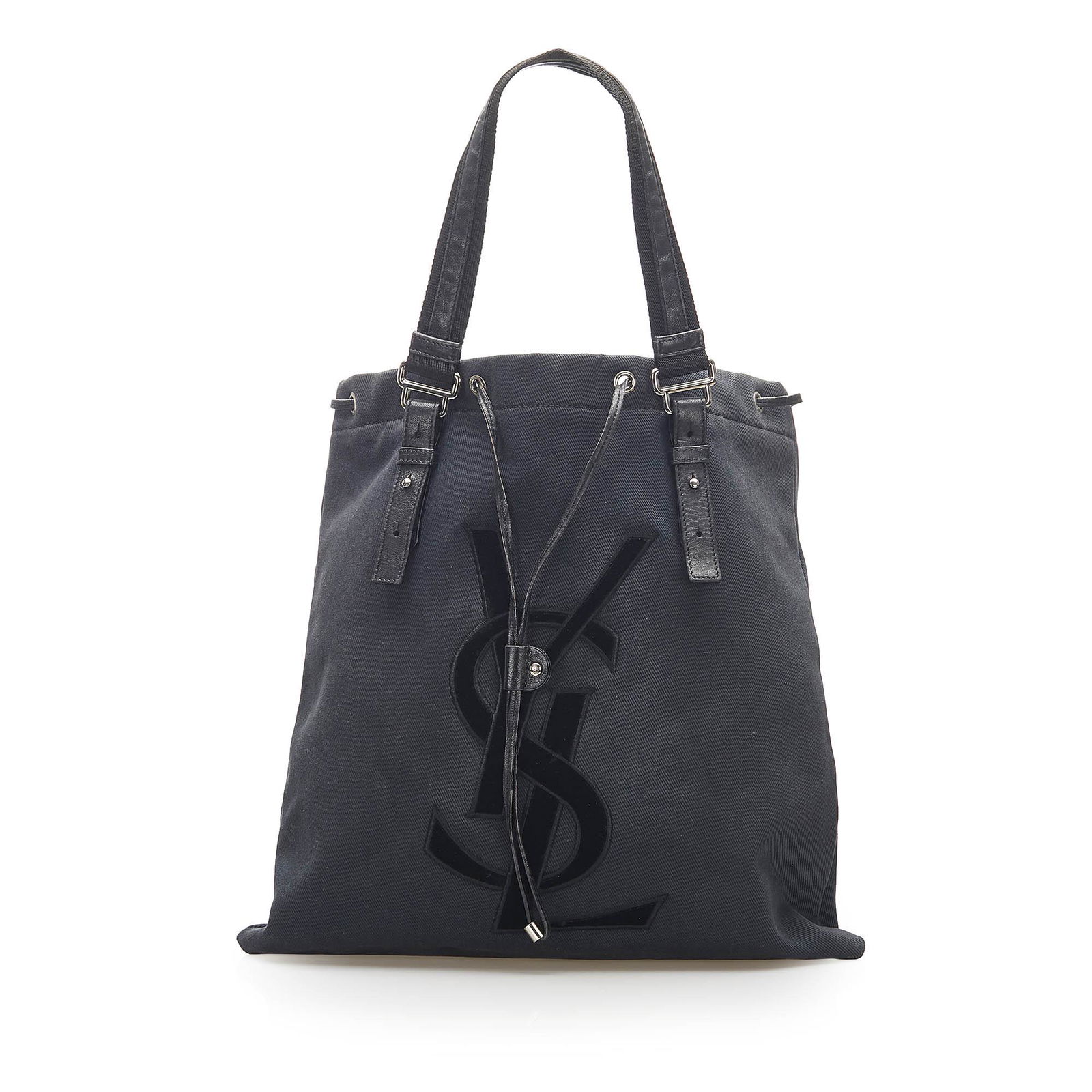 Authentic YSL Kahala Canvas Tote Bag: The Kahala tote bag features a canvas body flat straps with leather details a top drawstring closure and an interior zip pocket. Brand: YSL Model: Kahala Canvas Tote Bag Origin: France Category: Bags