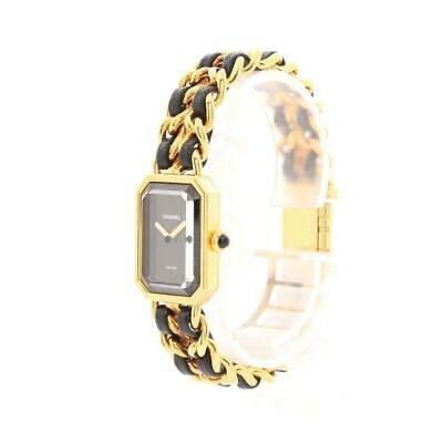 Authentic CHANEL Premiere L H0001 Quartz GP Leather: Brand: CHANEL Product Name: CHANEL Premiere L Watch Ladies Quartz GP Leather Gold Black Dial second hand Assessment result: B Model: H0001 Size: Case size: W2 x H2.6 x D0.7cm arm circumference: 16cm M