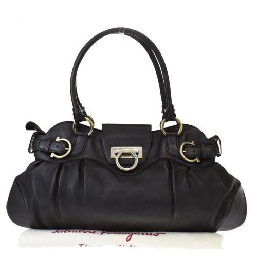 Authentic Salvatore Ferragamo Marissa Leather Shoulder: Brand: Salvatore Ferragamo Closure: Metal fasteners Zipper Material: Leather Occasion: Business Style: Shoulder bag Country/Region of Manufacture: Italy Color: Brown Personalize: No Department: Women