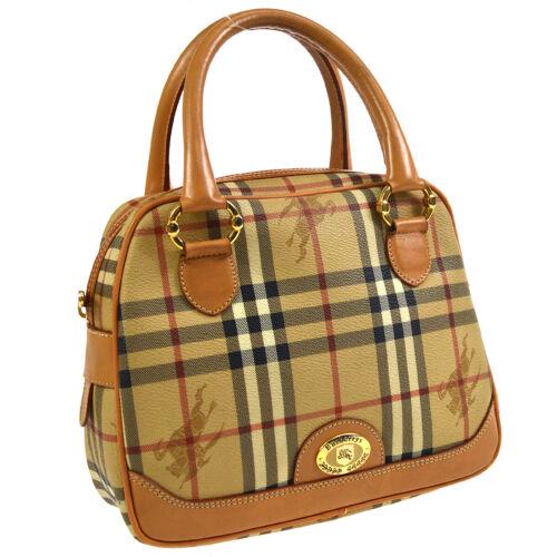 Authentic BURBERRY House Check Hand Bag Purse Beige: Size: Medium Pattern: House Check Accents: Logo Features: Inner Pockets Model: BURBERRY House Check Hand Bag Color: Beige Brown etc Country/Region of Manufacture: Italy MPN: Does Not Apply Department: