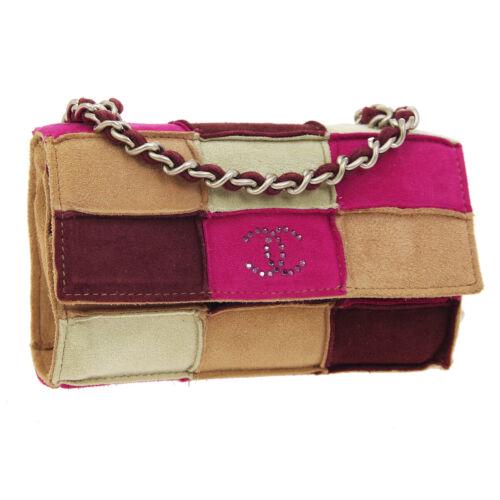 Authentic CHANEL Rhinestone CC Patchwork Chain Shoulder: Size: Mini Color: Beige Pink Brown Accents: Stoned MPN: Does Not Apply Model: Chain Shoulder Bag Closure: Flap Magnet Country/Region of Manufacture: France Occasion: Casual Style: Shoulder Bag Brand: