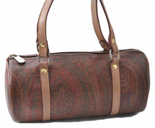 Authentic ETRO Hand Bag PVC Leather Brown: Brand: ETRO Style: Hand Bag Country/Region of Manufacture: Italy Type: Hand Bag Bag Length: 9.8inches (25cm) Department: Women Bag Height: 4.7inches (12cm) Material: PVC Bag Depth: 4.3inches (11cm) Co