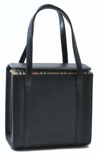 Authentic Burberrys Leather Hand Bag Black: Brand: Burberrys Type: Hand Bag Bag Length: 7.7inches (19.5cm) Department: Women Bag Height: 7.1inches (18cm) Material: Leather Bag Depth: 4.3inches (11cm) Color: Black Handle Drop: 5.9inches (15cm) M